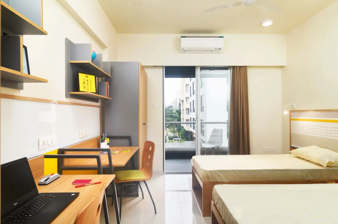 Clean modern attached bathroom with 24/7 hot water in Viman Nagar PG